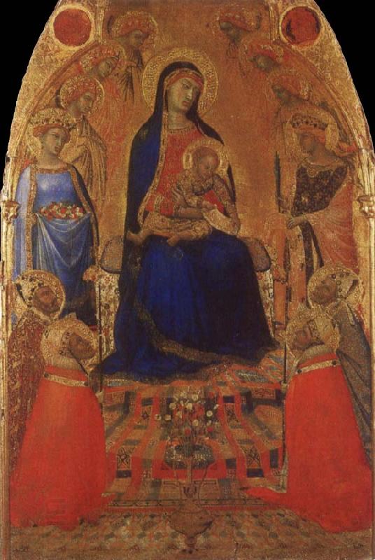 Ambrogio Lorenzetti Madonna and Child Enthroned with Angels and Saints China oil painting art